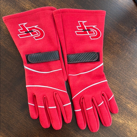 NWT G-FORCE Racing gloves,  Red Logo Gloves with Black Accents, Size Large - Picture 1 of 7